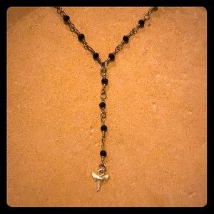 Gold shark tooth beaded choker